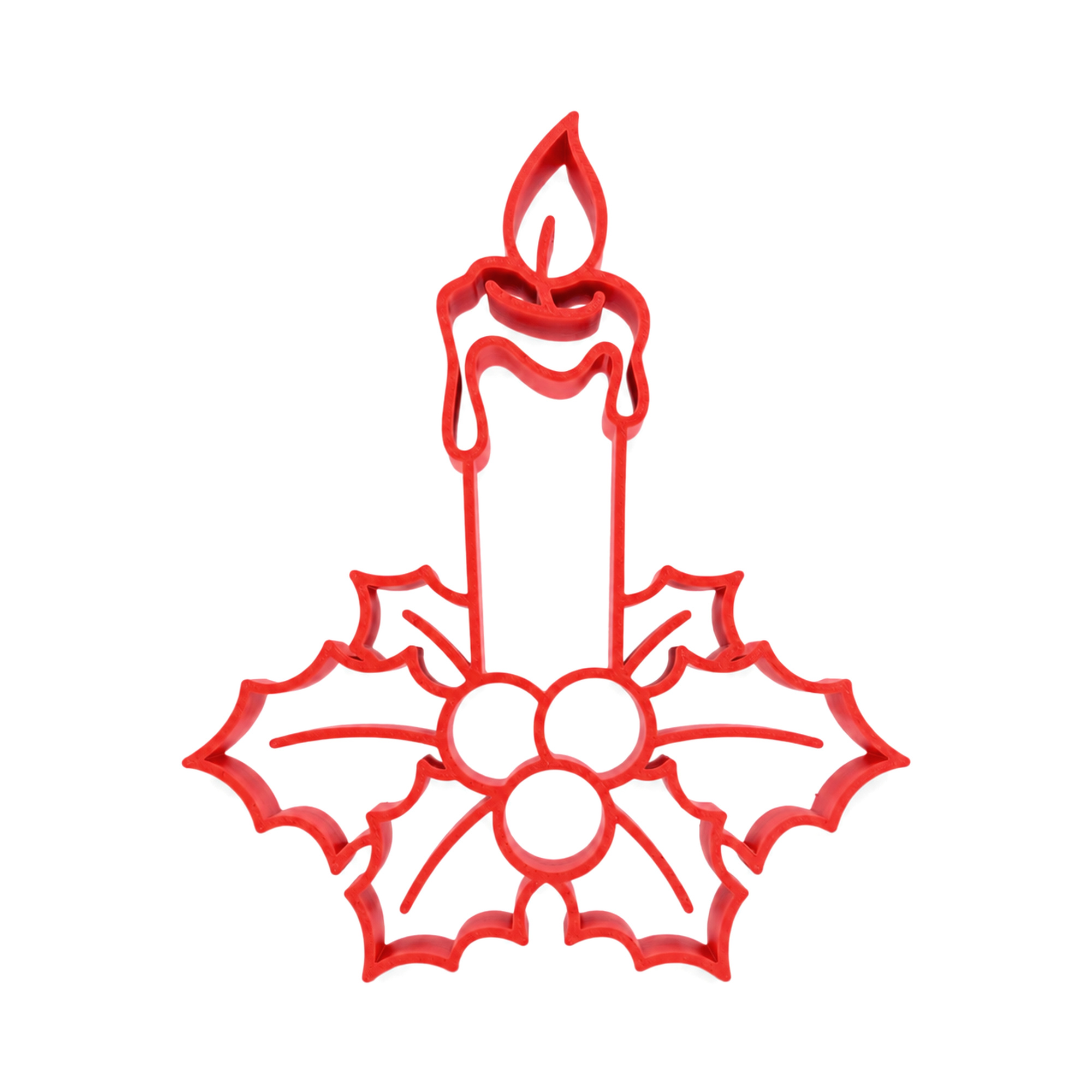 Candle with Holly [RED] — front