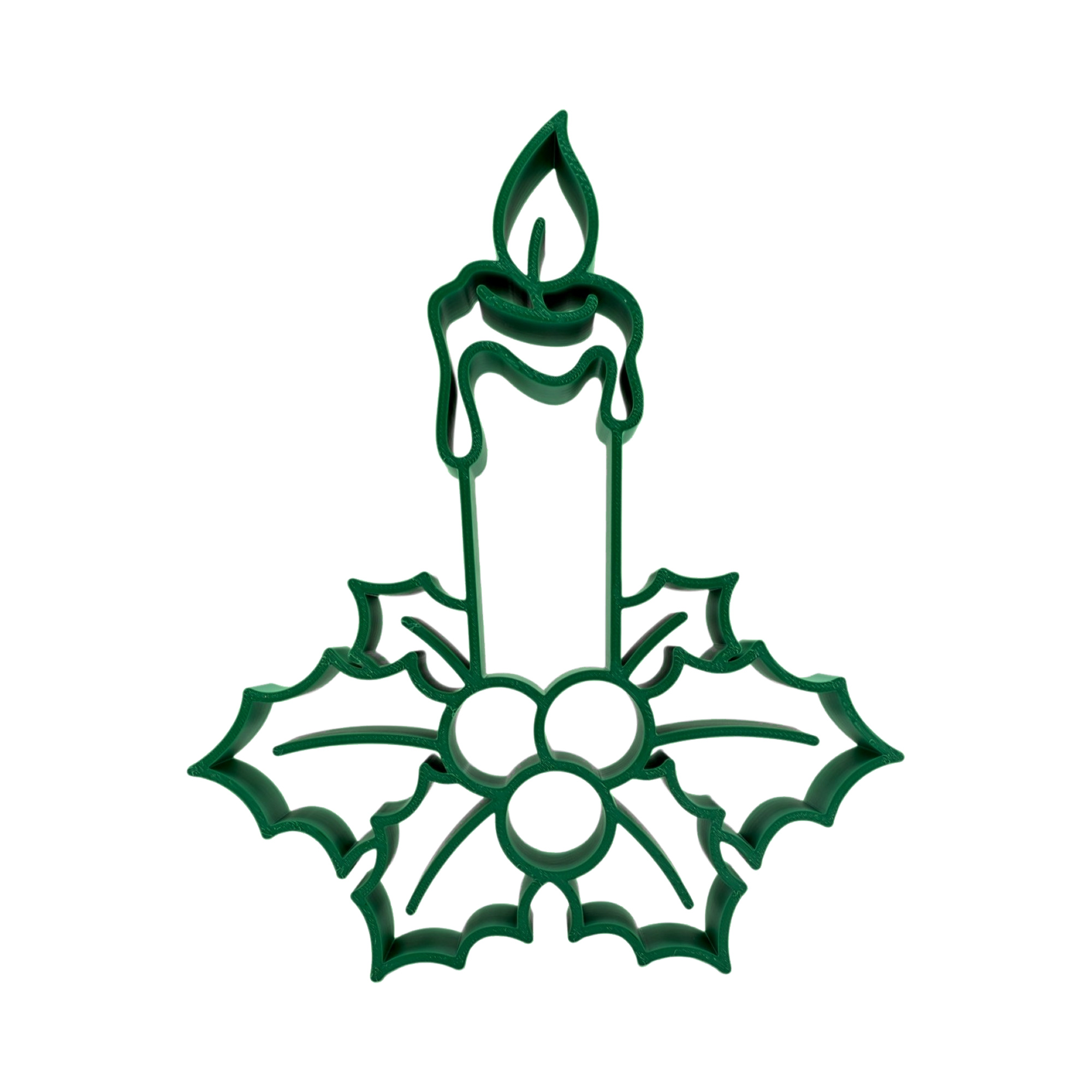 Candle with Holly [GREEN] — front