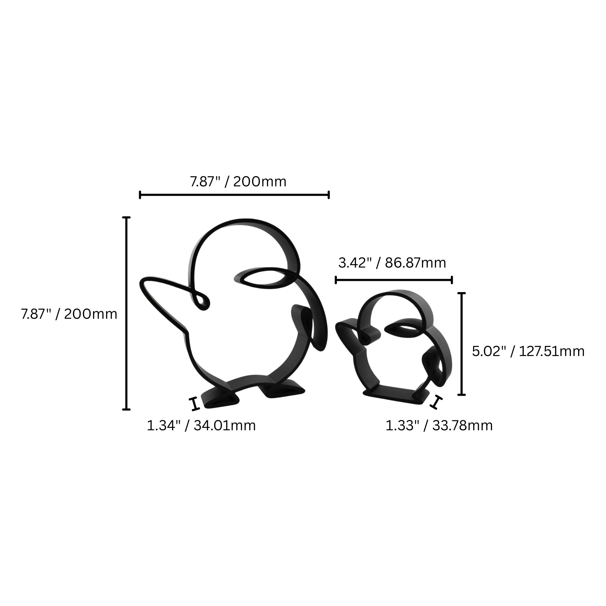 Waving Penguins Set — dimension