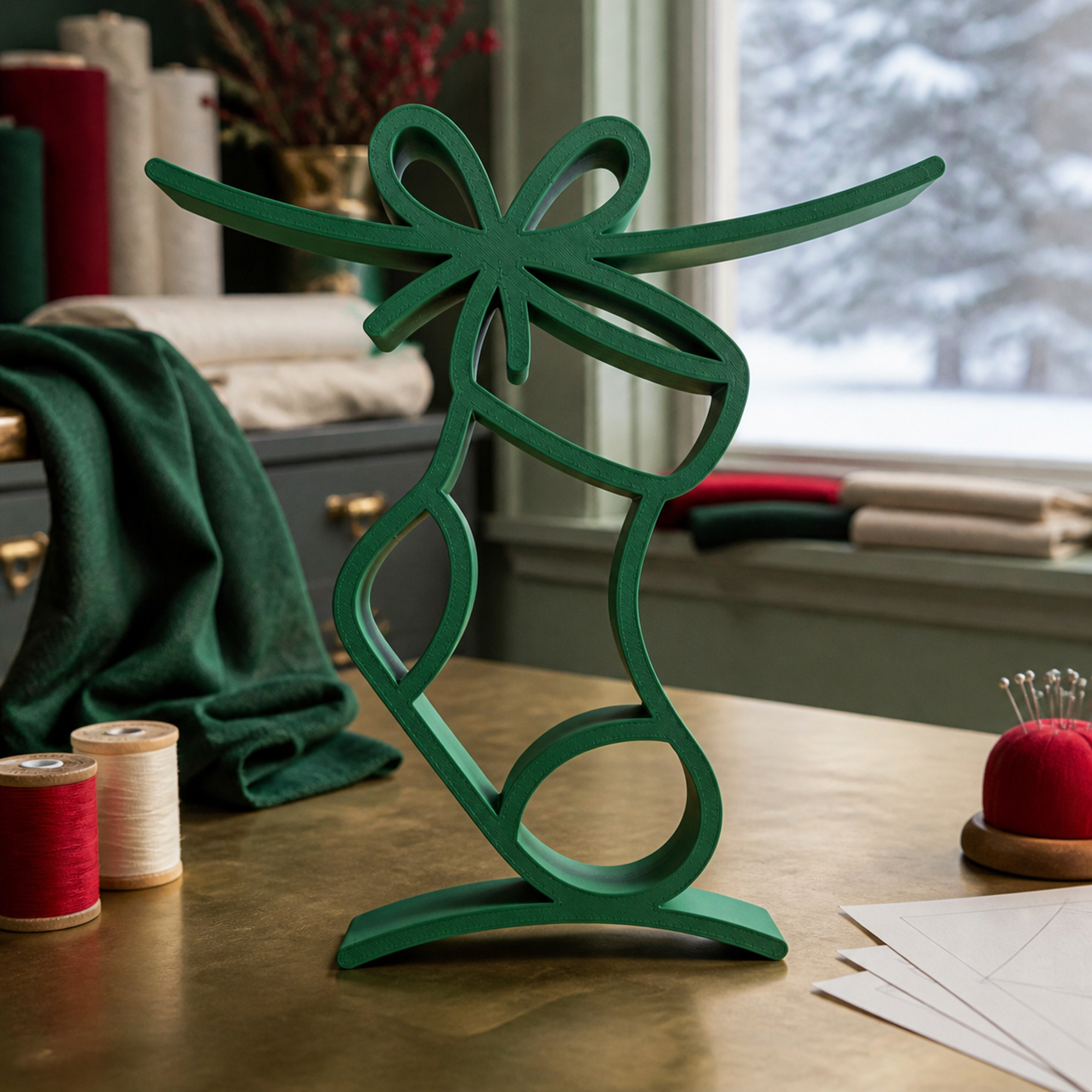 Christmas Stocking Hanging [GREEN] — lifestyle