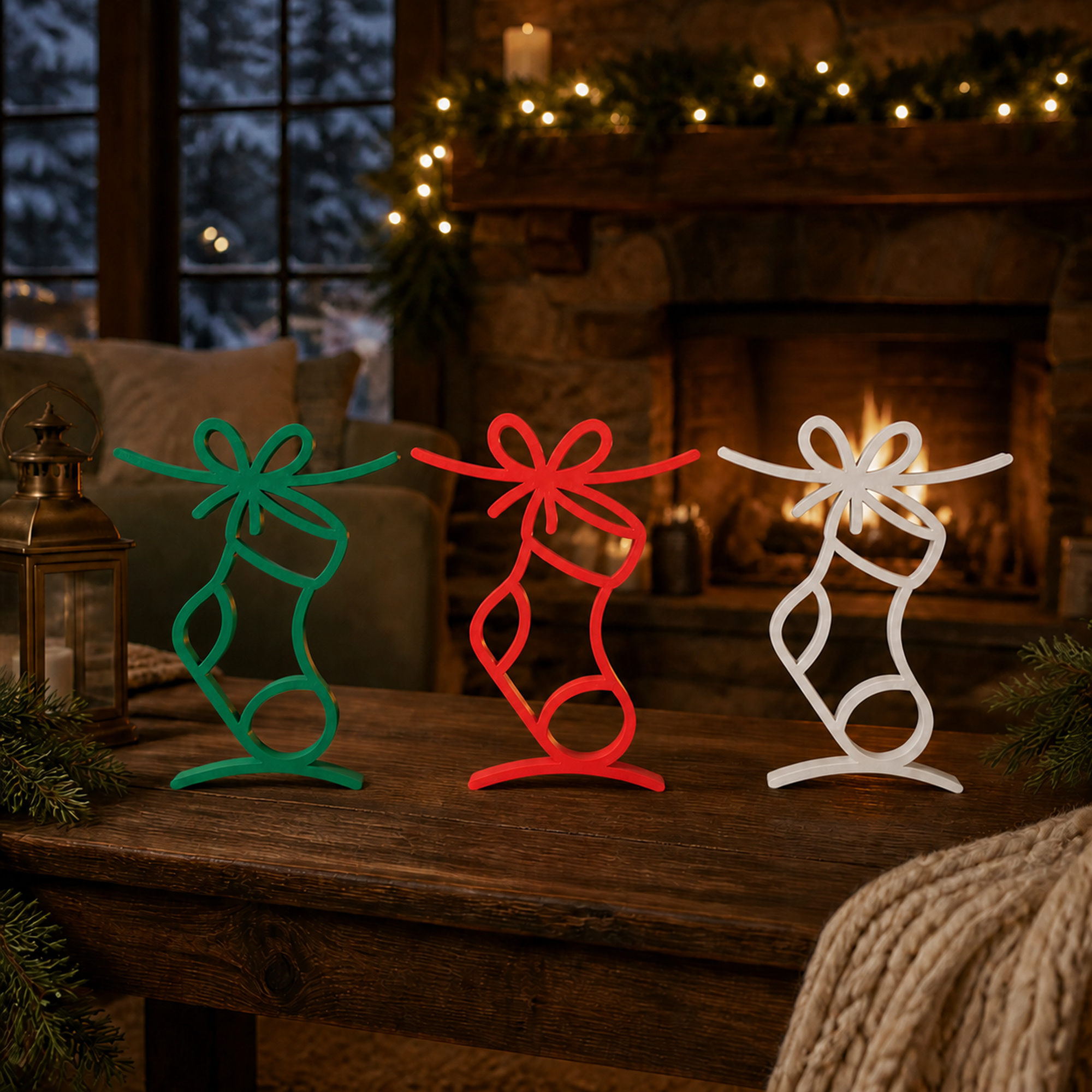 Christmas Stocking Hanging [GREEN] — extra 8