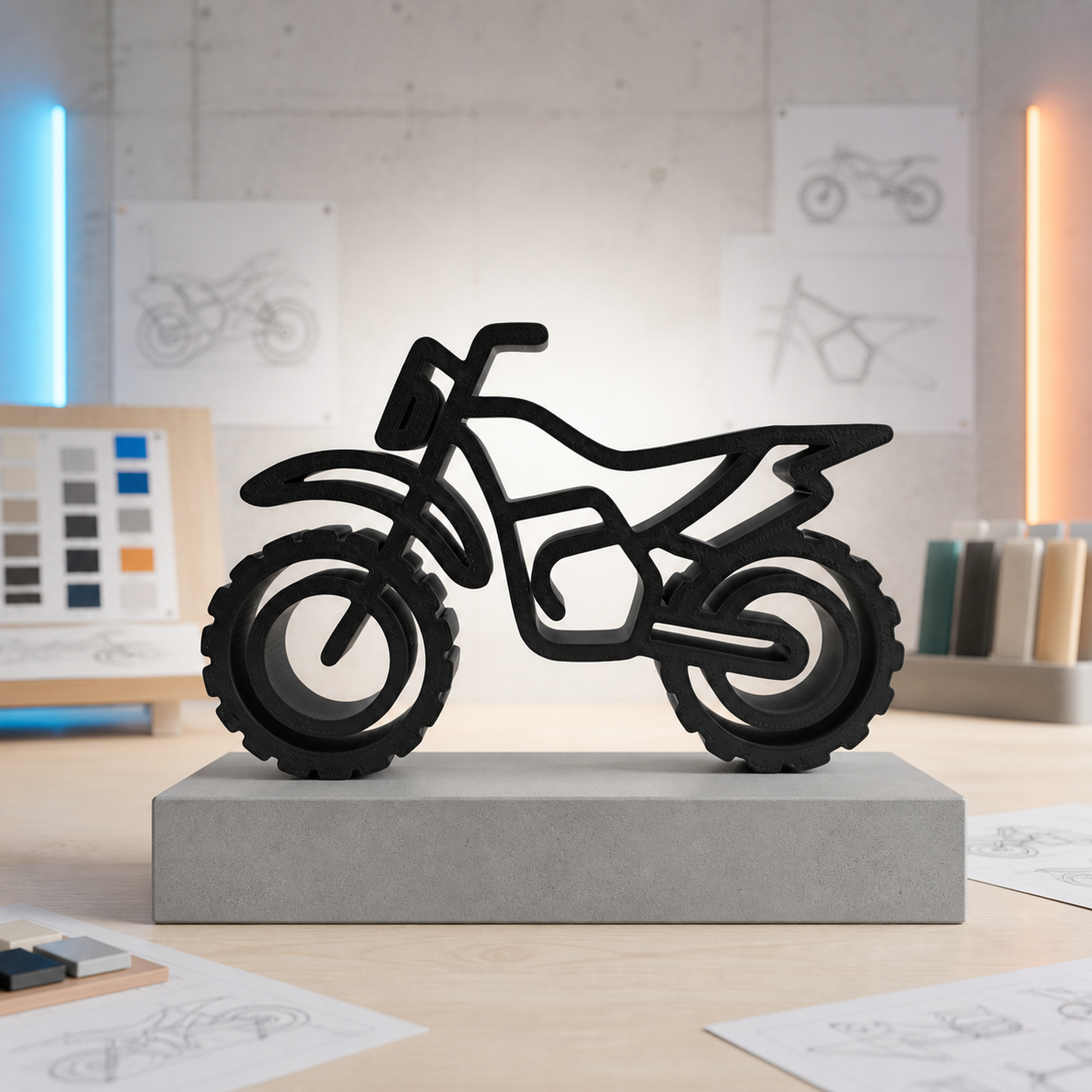 Abstract Dirt Bike Side Profile — lifestyle