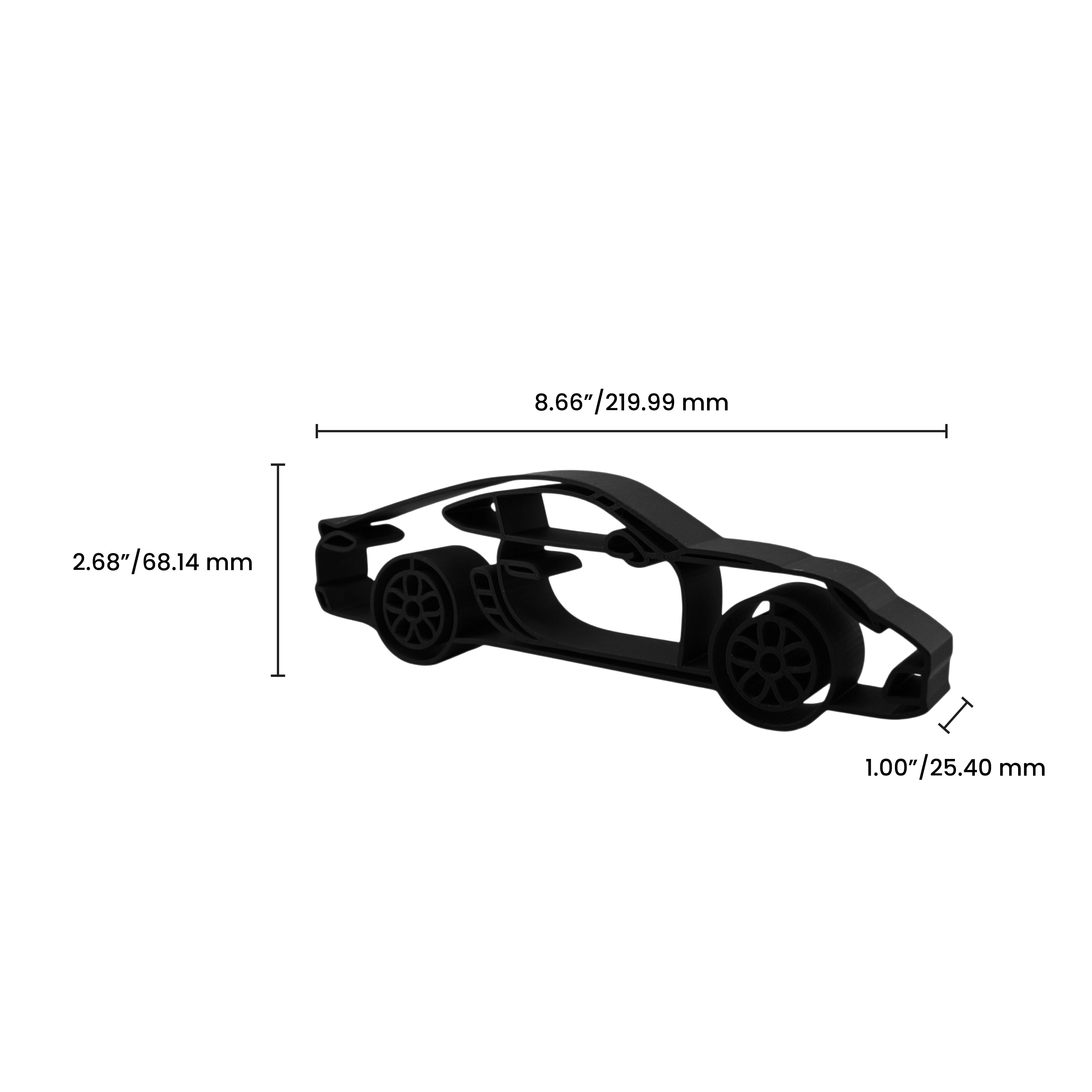 Porsche 718 Cayman / Boxster Side View — dimension