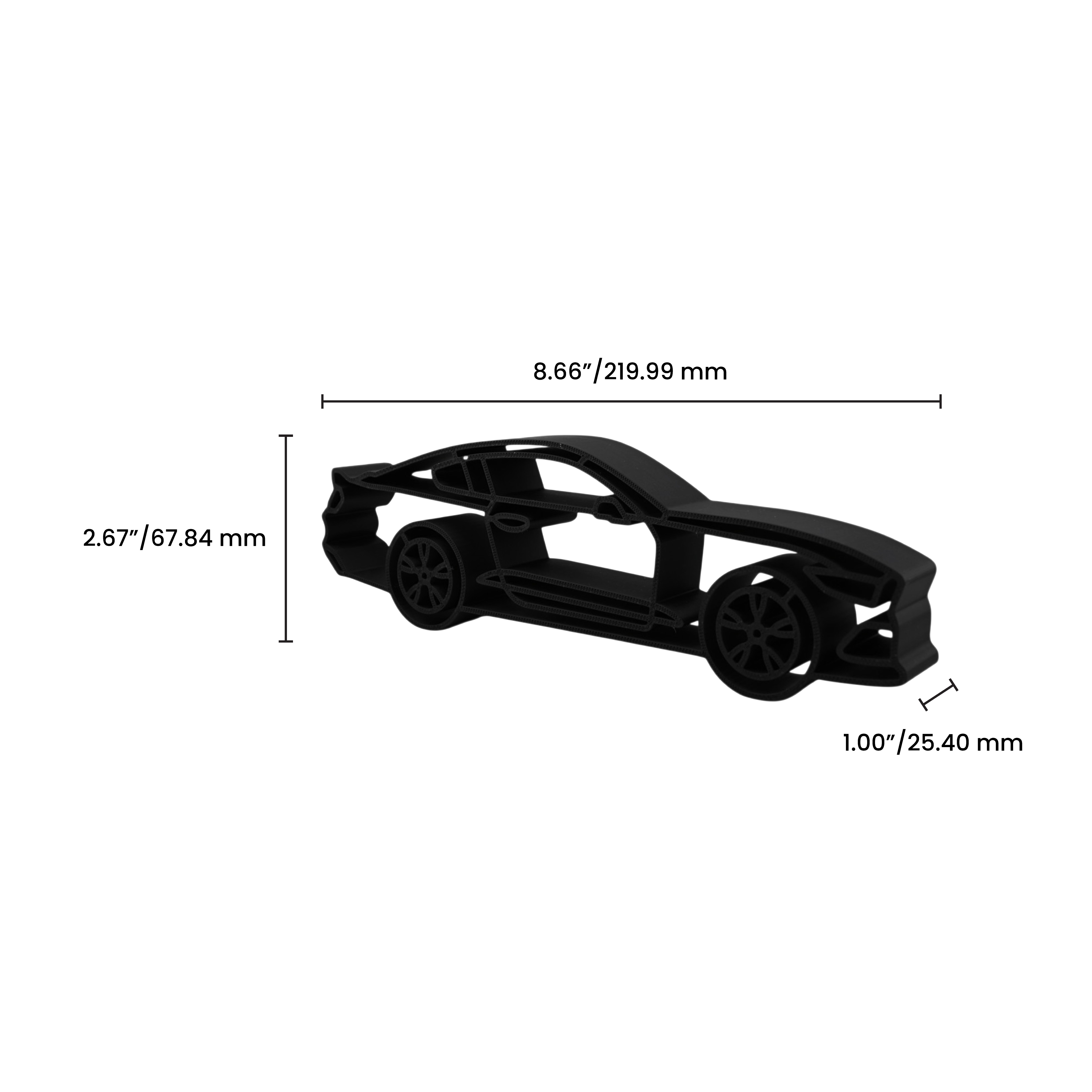 Ford Mustang Side View — dimension