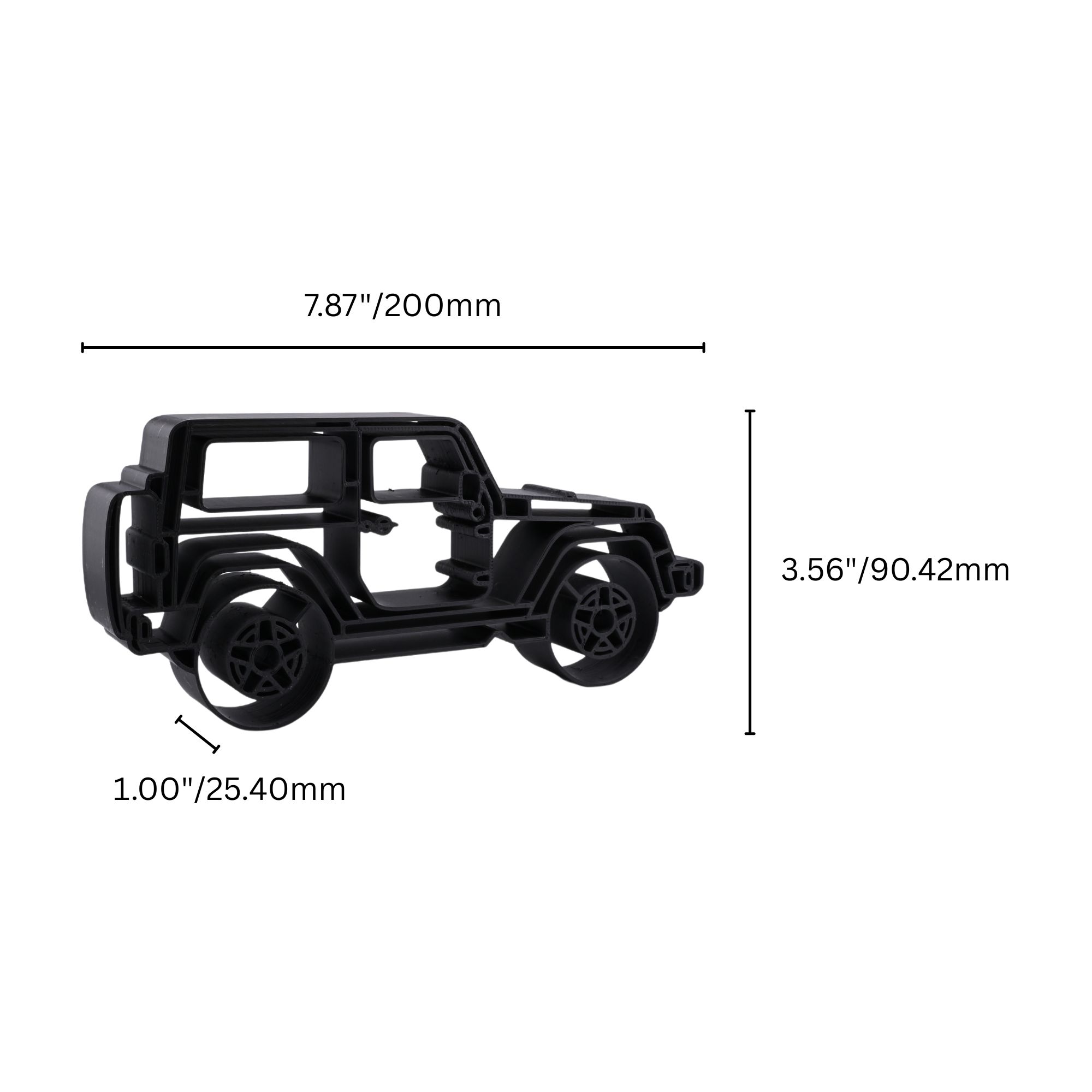 Jeep Wrangler 2 Door Side View — dimension