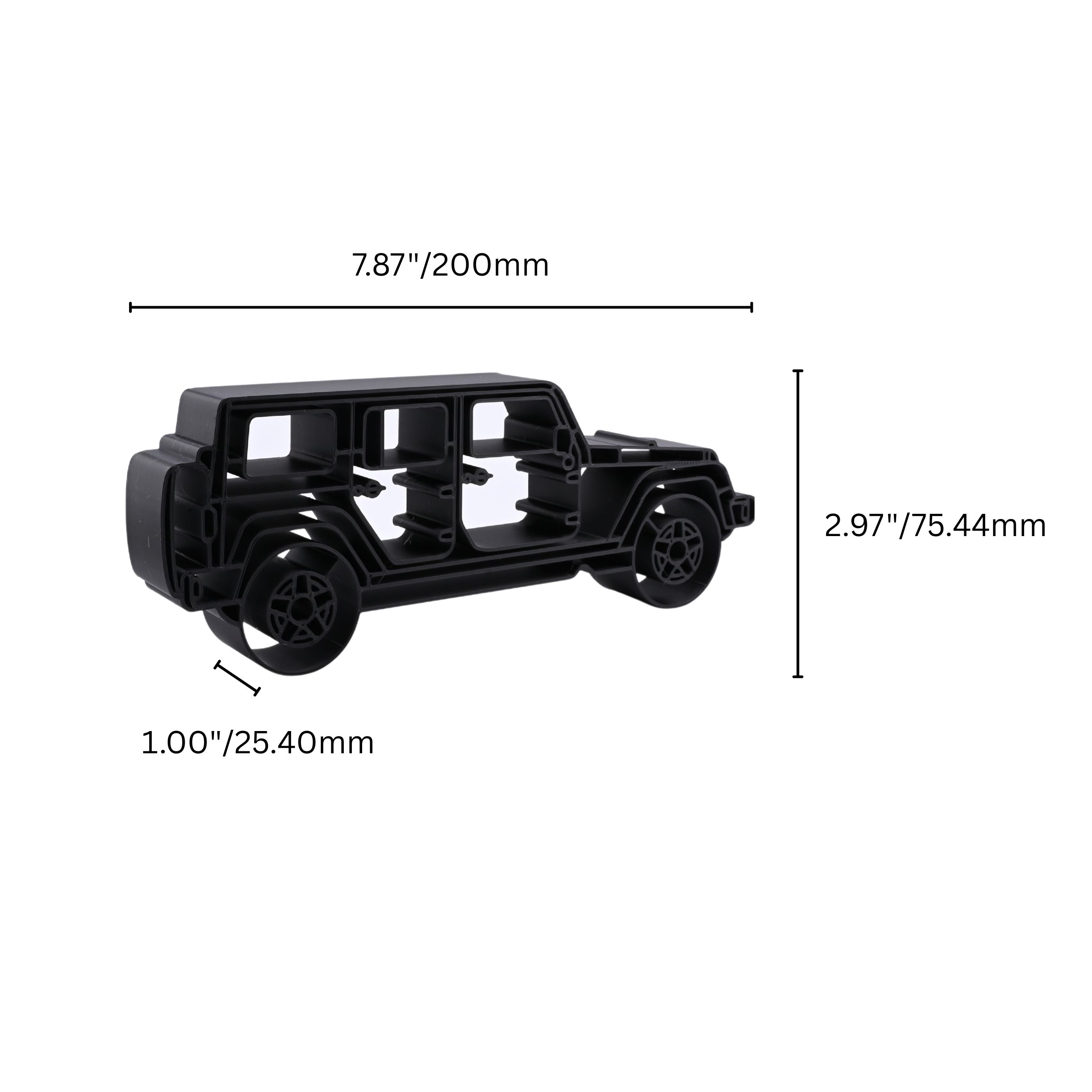Jeep Wrangler 4 Door Side View — dimension
