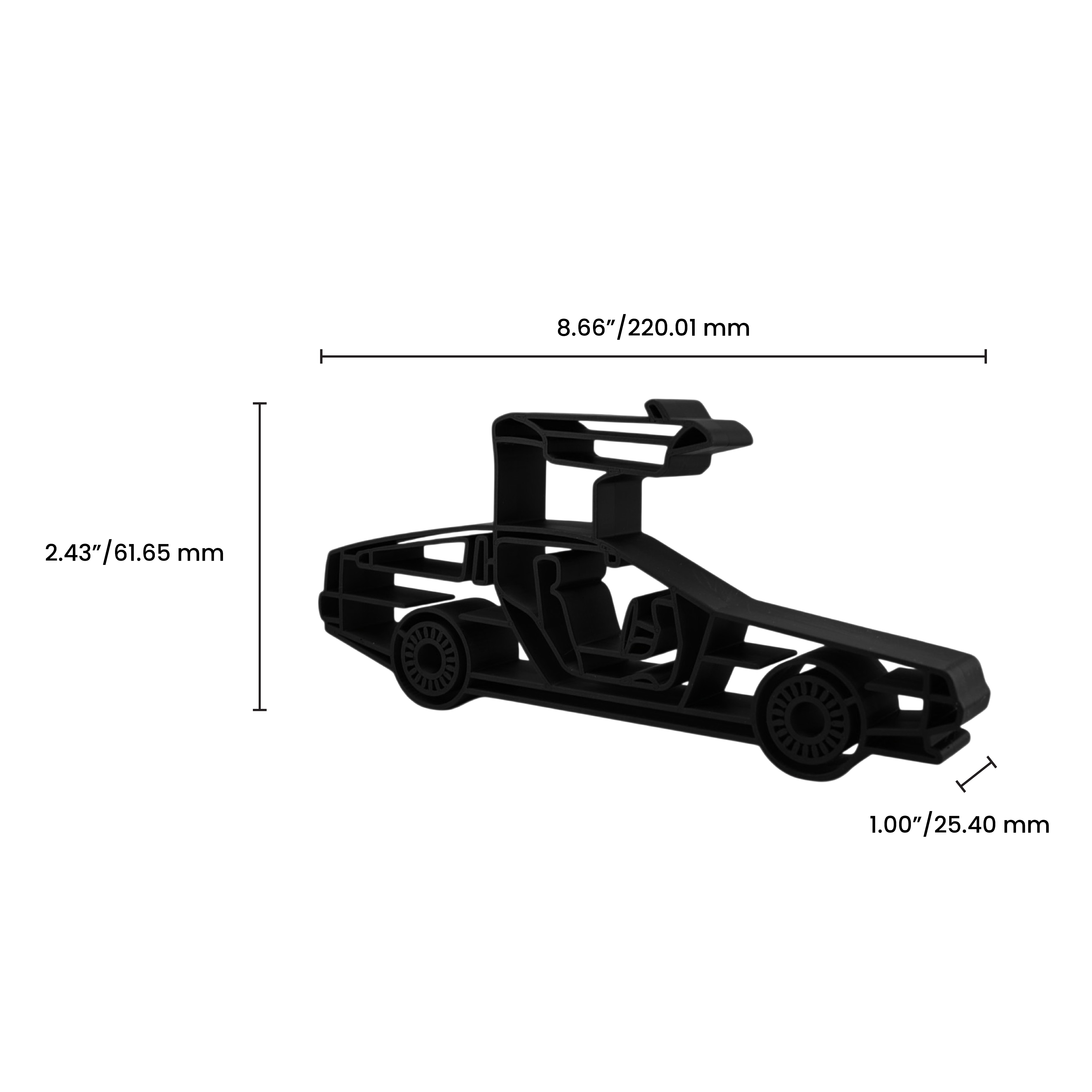 DeLorean DMC-12 Door Up Side View — dimension