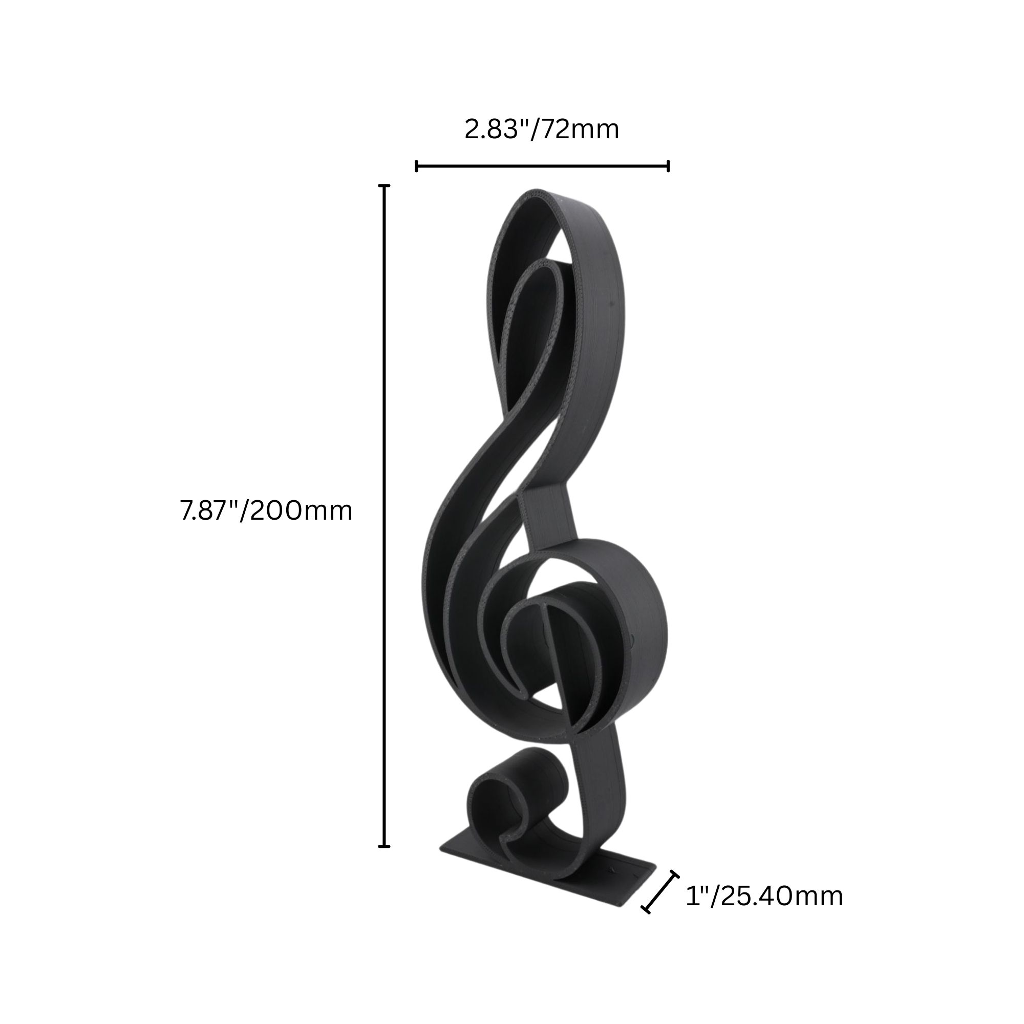 Treble Clef Staff — dimension